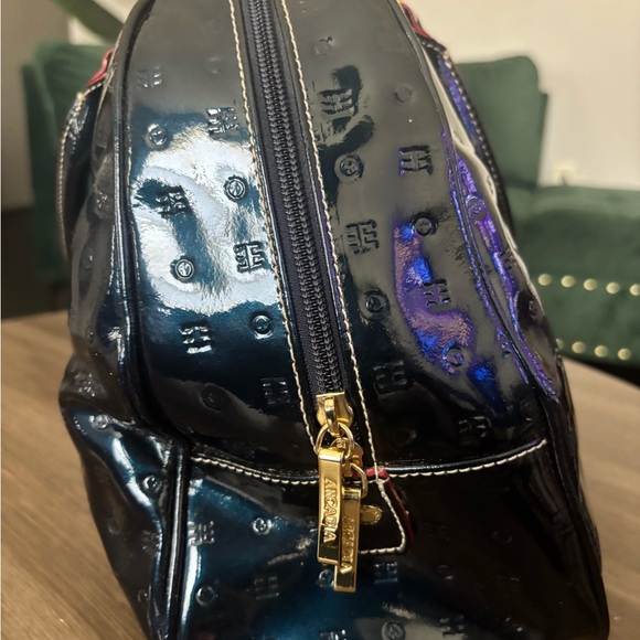 Arcadia Dark Blue Patent Leather Tote Bag - Picture 5 of 11